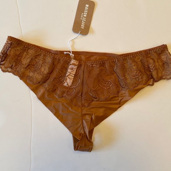 BNWT Maison Lejaby Flora Nufit Ombrage Basic Sienne Copper Midnight Panty Set XL - Picture 3 of 11